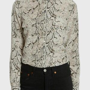 Equipment Gray Snakeskin Button-Down Shirt